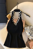 Embellished Halter Knit Cami