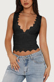 Scalloped Lace V-Neck Tank Top