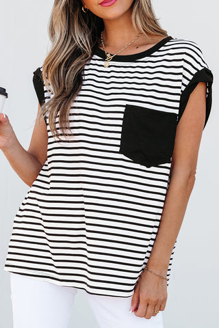 Stripe Round Neck Tank Top