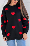 Heart-Patterned Oversized Sweater