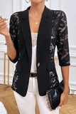 Lace-Trimmed Blazer with Open Front Design