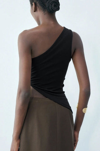 Asymmetric Tank with Metal Detail