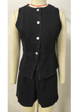 Sleeveless Button-Front Short Set