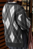 Argyle Pattern Crewneck Sweater