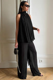 Sleeveless Flowy Pants Set