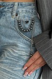 Stylish Safety Pin Brooch with Chains