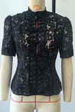 Lace Tie-Front Blouse