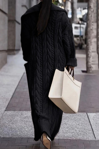 Cable-Knit Open-Front Cardigan
