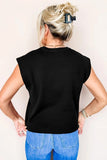 Crew Neck Cap Sleeve Sweater Vest