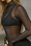 Sheer Mesh Long Sleeve Top