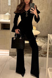 Stylish Buttoned Pants Set