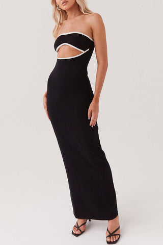 Strapless Cut-Out Maxi Dress