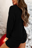 MERRY Graphic Long Sleeve Top & Shorts Set
