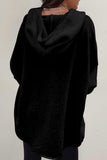 Button-Front Knit Hoodie