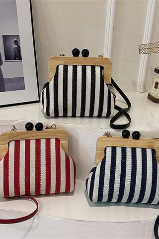 Striped Frame Crossbody Bag