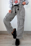 Striped Drawstring Casual Pants
