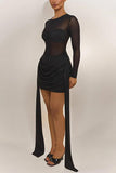 Elegant Sheer Evening Dress