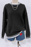 Stylish Crewneck Sweater with Ribbed Trim