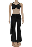Halter Top & Wide-Leg Pant Set
