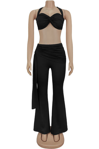 Halter Top & Wide-Leg Pant Set