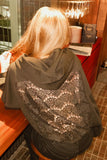 Lace-Back Hoodie Sweatshirt