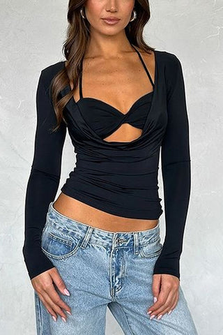 Chic Cut-Out Long Sleeve Top