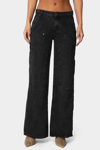 Wide-Leg Straight Jeans