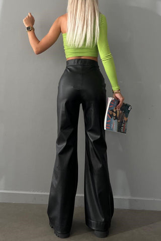 High-Waisted Lace-Up Casual Pants