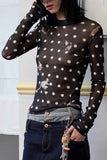Polka Dot Long Sleeve Blouse