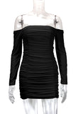 Off-Shoulder Ruched Casual Dress