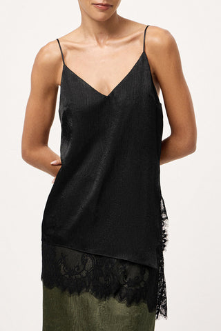 Lace-Trim Spaghetti Strap Tank Top