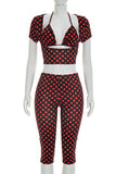 Polka Dot Crop Top and Pants Set