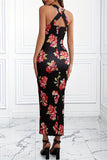 Floral Halter Midi Dress