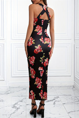 Floral Halter Midi Dress