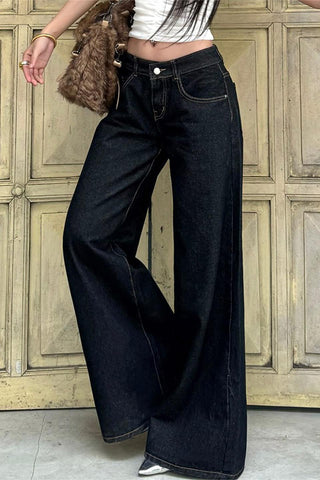 Wide-Leg Straight Jeans