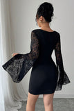 Lace Sleeve Mini Dress