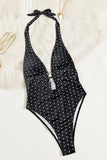 Stylish Polka Dot One-Piece Swimsuit