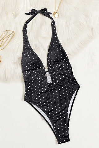 Stylish Polka Dot One-Piece Swimsuit