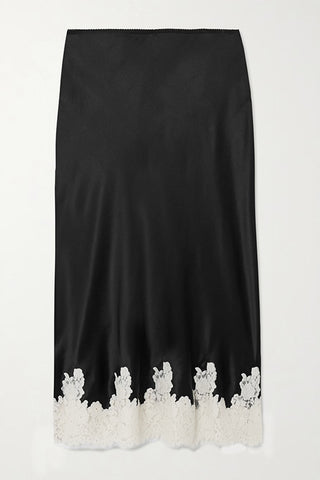 Elegant Lace-Trimmed Skirt Set