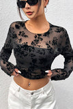 Floral Mesh Long Sleeve Top