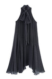Polka Dot High Neck Casual Dress