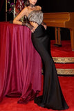 Elegant Lace Detail Evening Gown