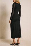 Ruched Waist Midi Dress with Slit