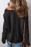 Waffle Knit Patchwork Raglan Sleeve Top
