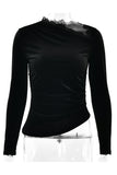 Asymmetric Long-Sleeve Blouse