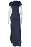 Off-Shoulder Ruched Maxi Dress