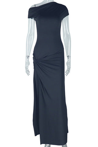 Off-Shoulder Ruched Maxi Dress