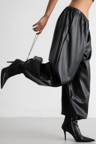 Elastic Waist Wide-Leg Casual Pants