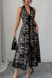 Halter Lace Maxi Dress