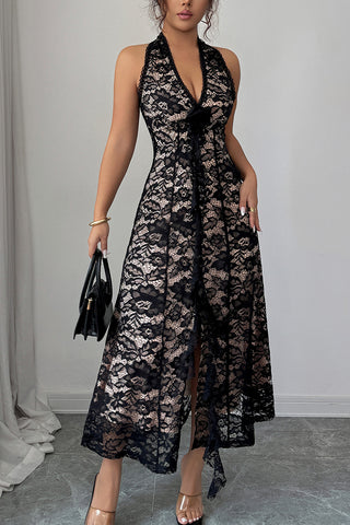 Halter Lace Maxi Dress